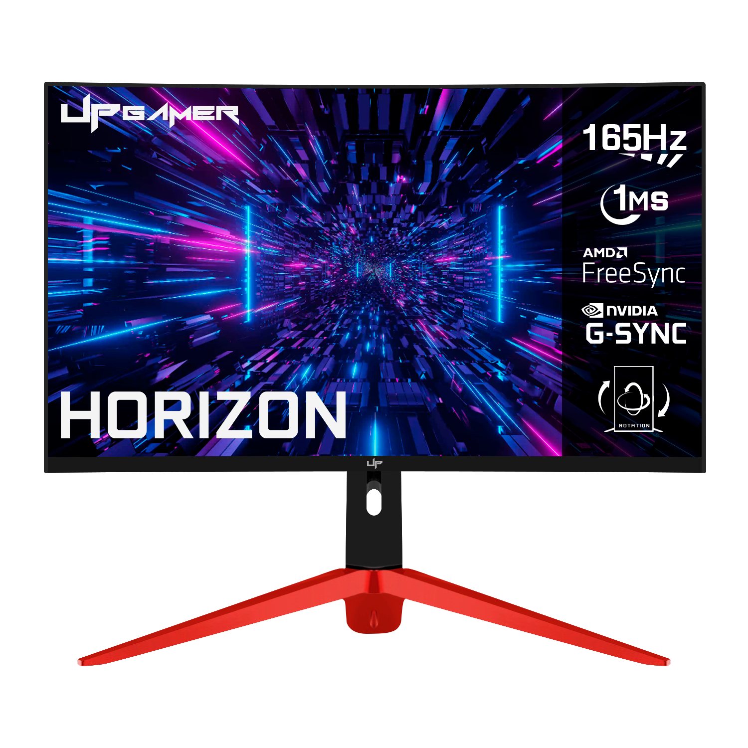 Monitor UP Gamer HORIZON 27" Full HD Tela Curvo RGB 165Hz 1Ms HDMI DP FreeSync HZ27VA165BK