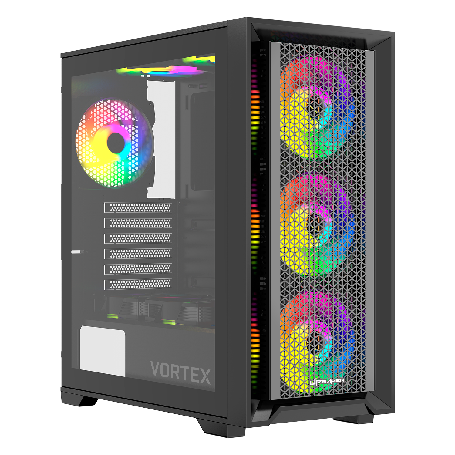 Gabinete UP Gamer Vortex Vidro Temperado Glass Black ATX M-ATX Mini-ITX