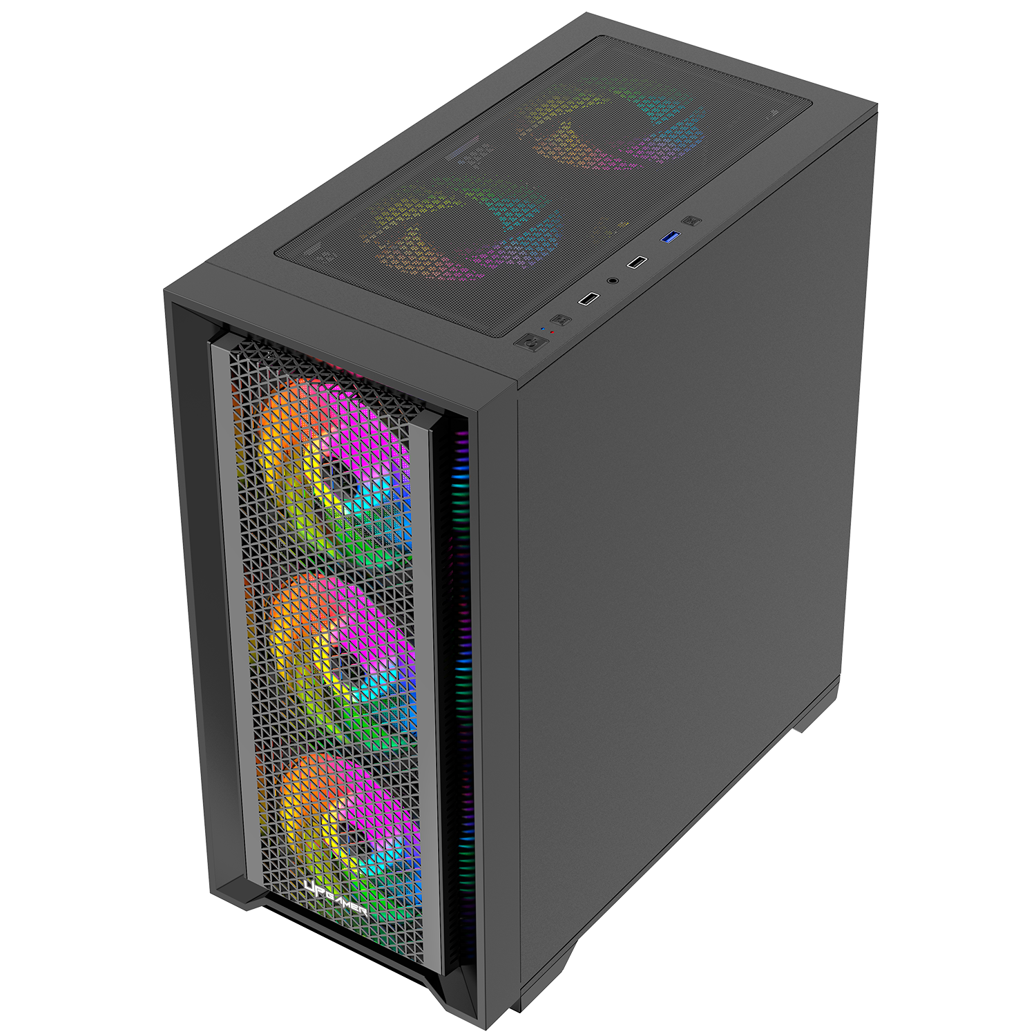 Gabinete UP Gamer Vortex Vidro Temperado Glass Black ATX M-ATX Mini-ITX