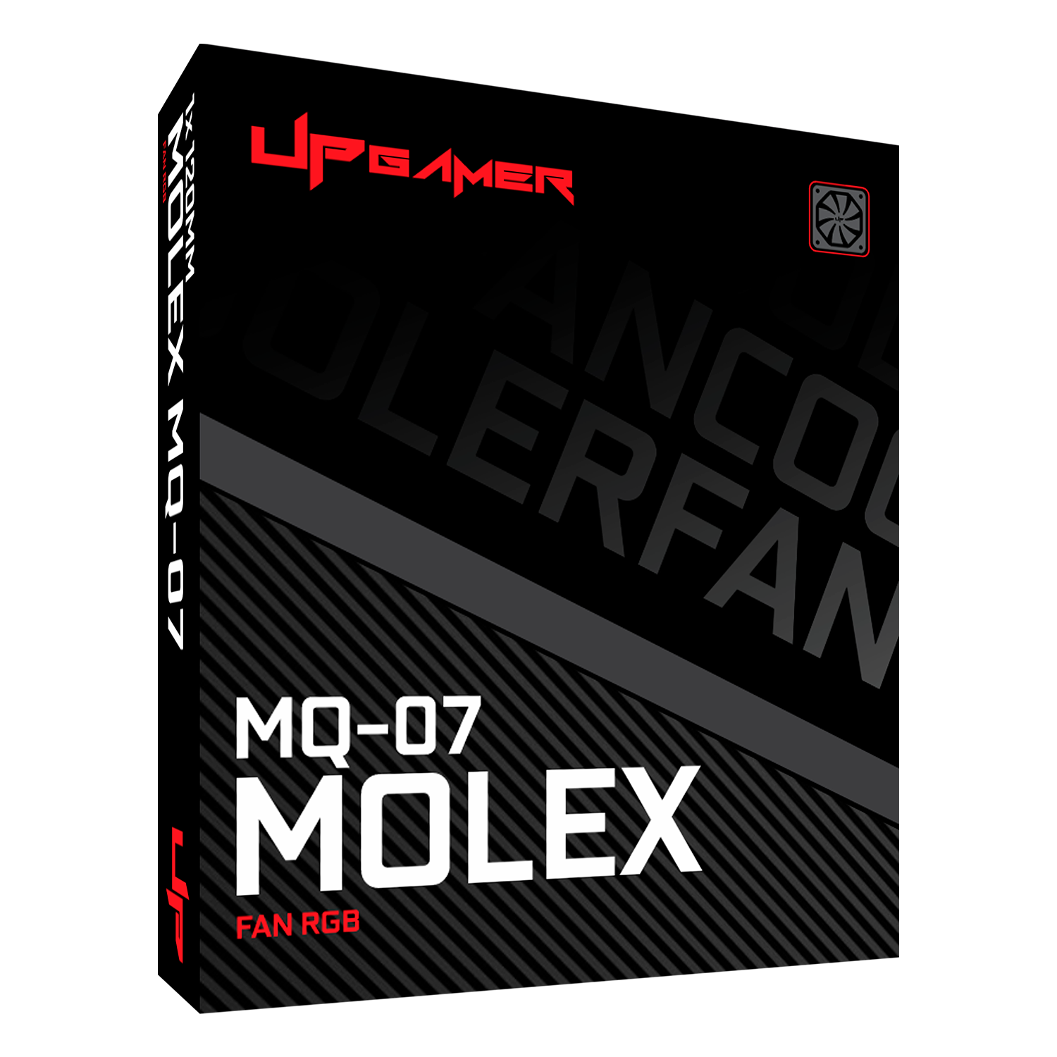 Ventoinha de Gabinete MQ-07 UP-MQ-07-120-MOLEX ARGB 12v MOLEX 120mm Black