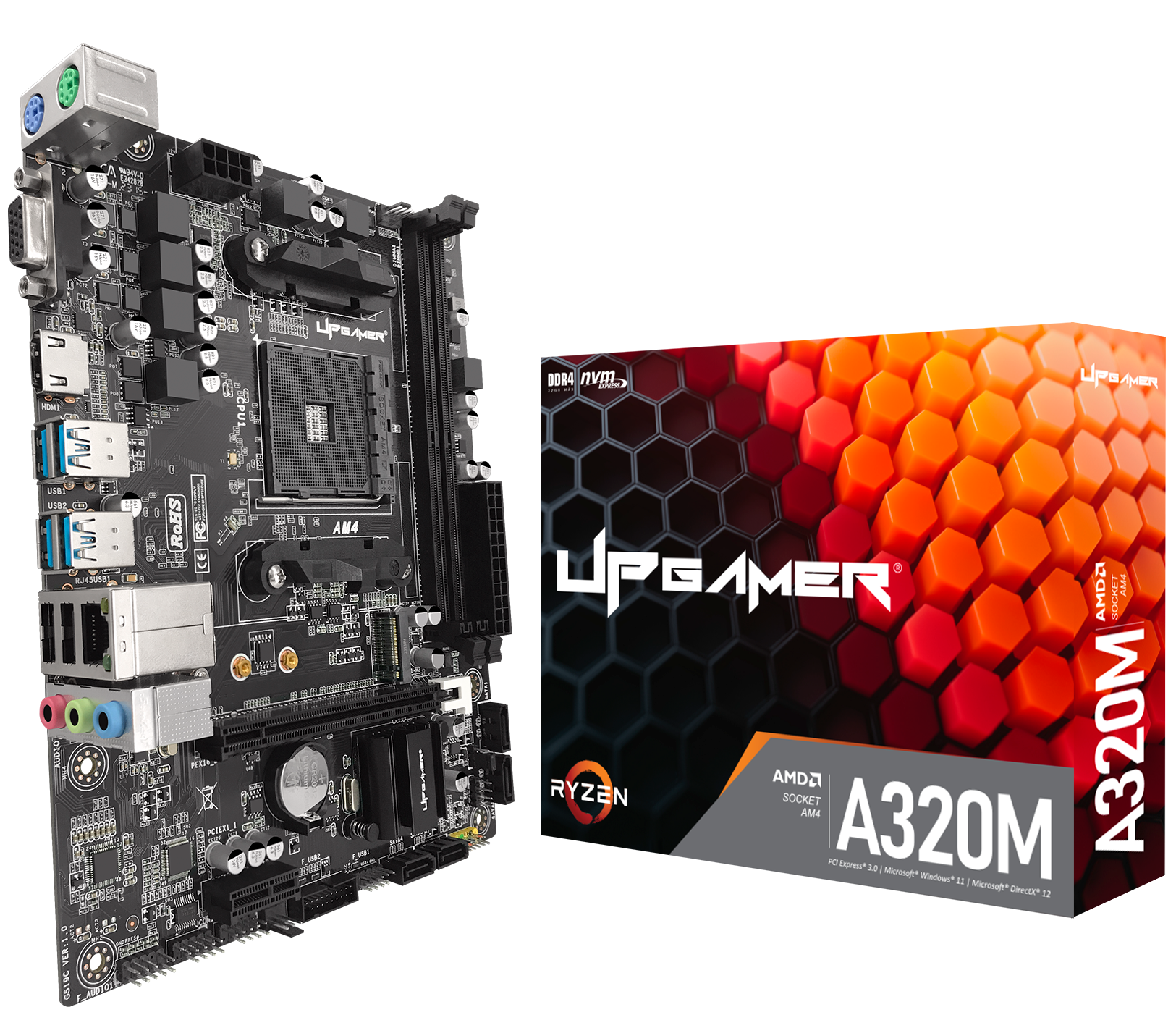 Placa Mãe UP Gamer A320M DDR4 Socket AM4 Micro-ATX Chipset AMD A320