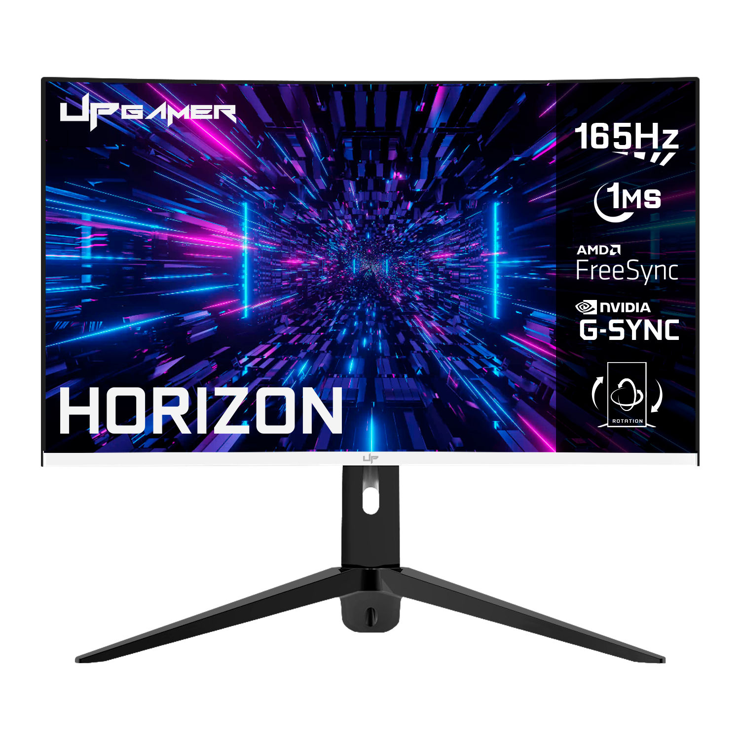 Monitor UP Gamer HORIZON 27" Full HD Tela Curvo RGB 165Hz 1Ms HDMI DP FreeSync HZ27VA165WT